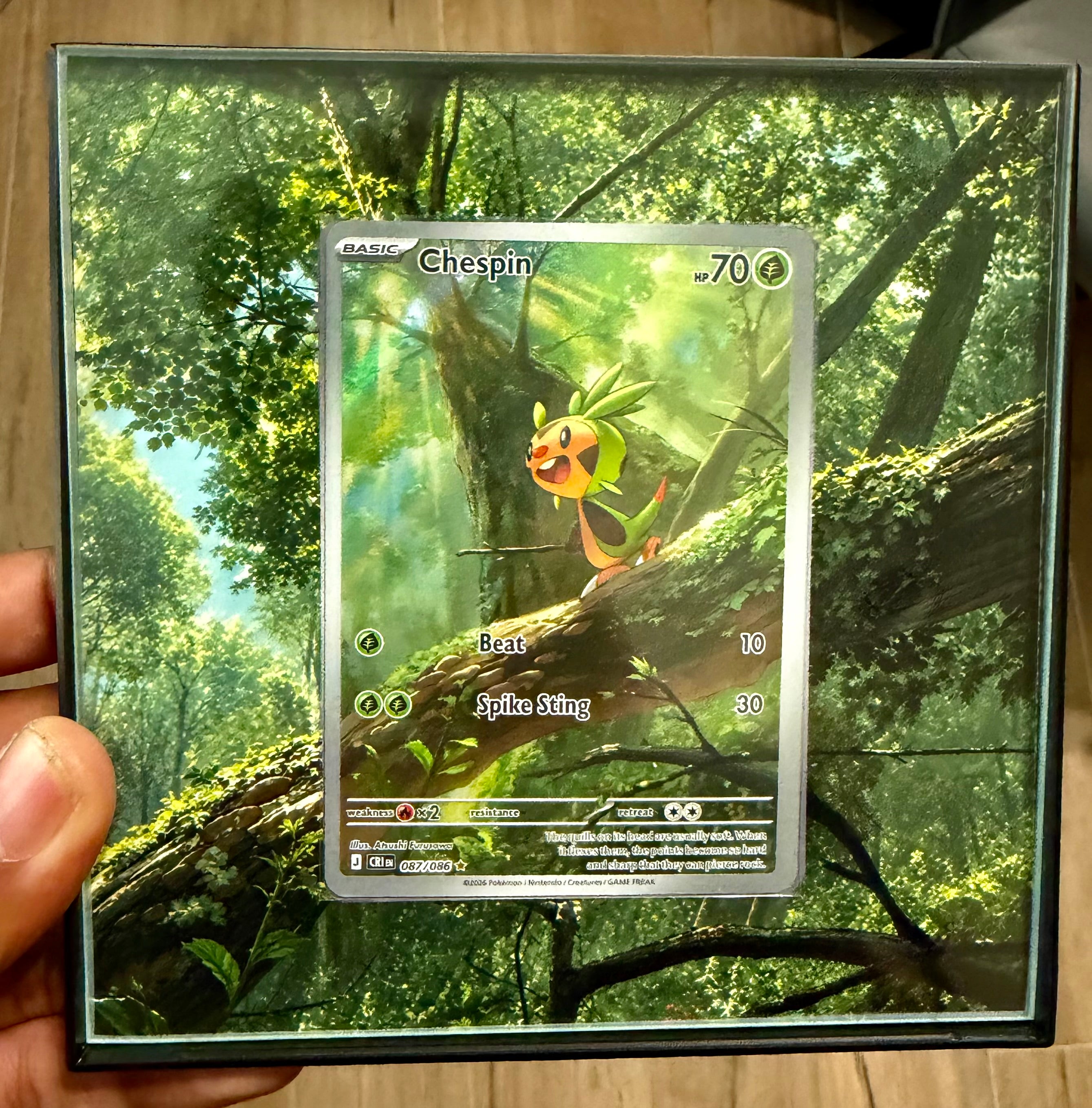 Chespin 087/086 extended art frame Card not included