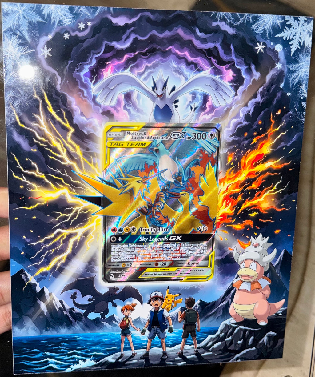 Moltres&Zapdos&Articuno tag team 66/68 Extended art frame, CARD NOT INCLUDED
