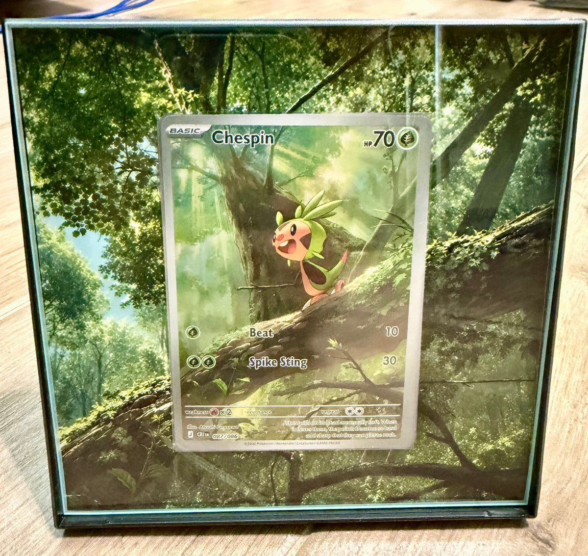 Chespin 087/086 extended art frame Card not included