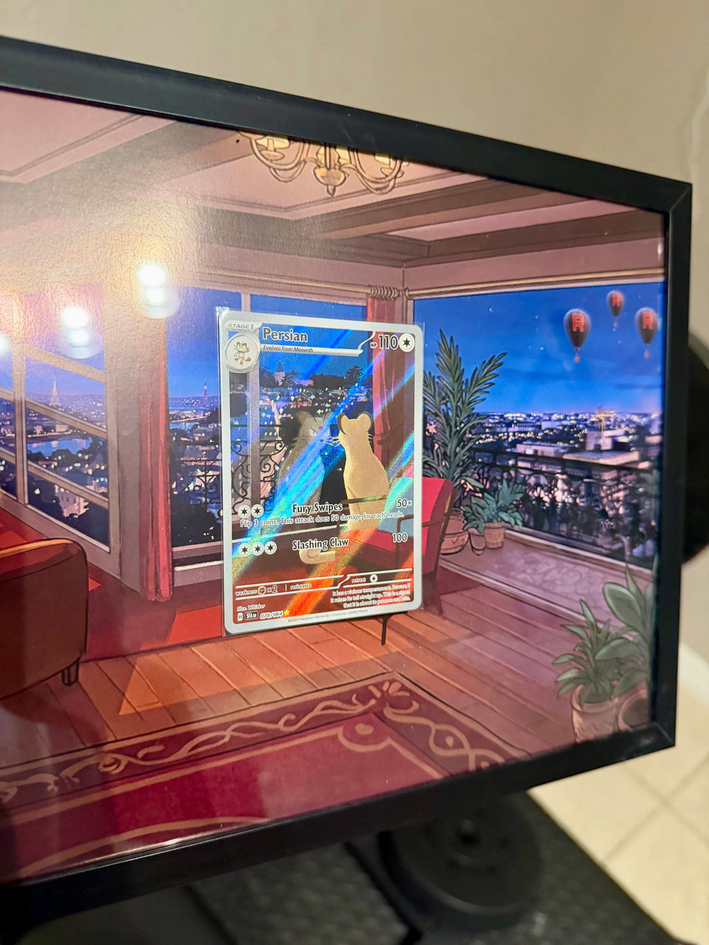 Meowth 203/182 & Persian 078/064 extended art frame, cards not included