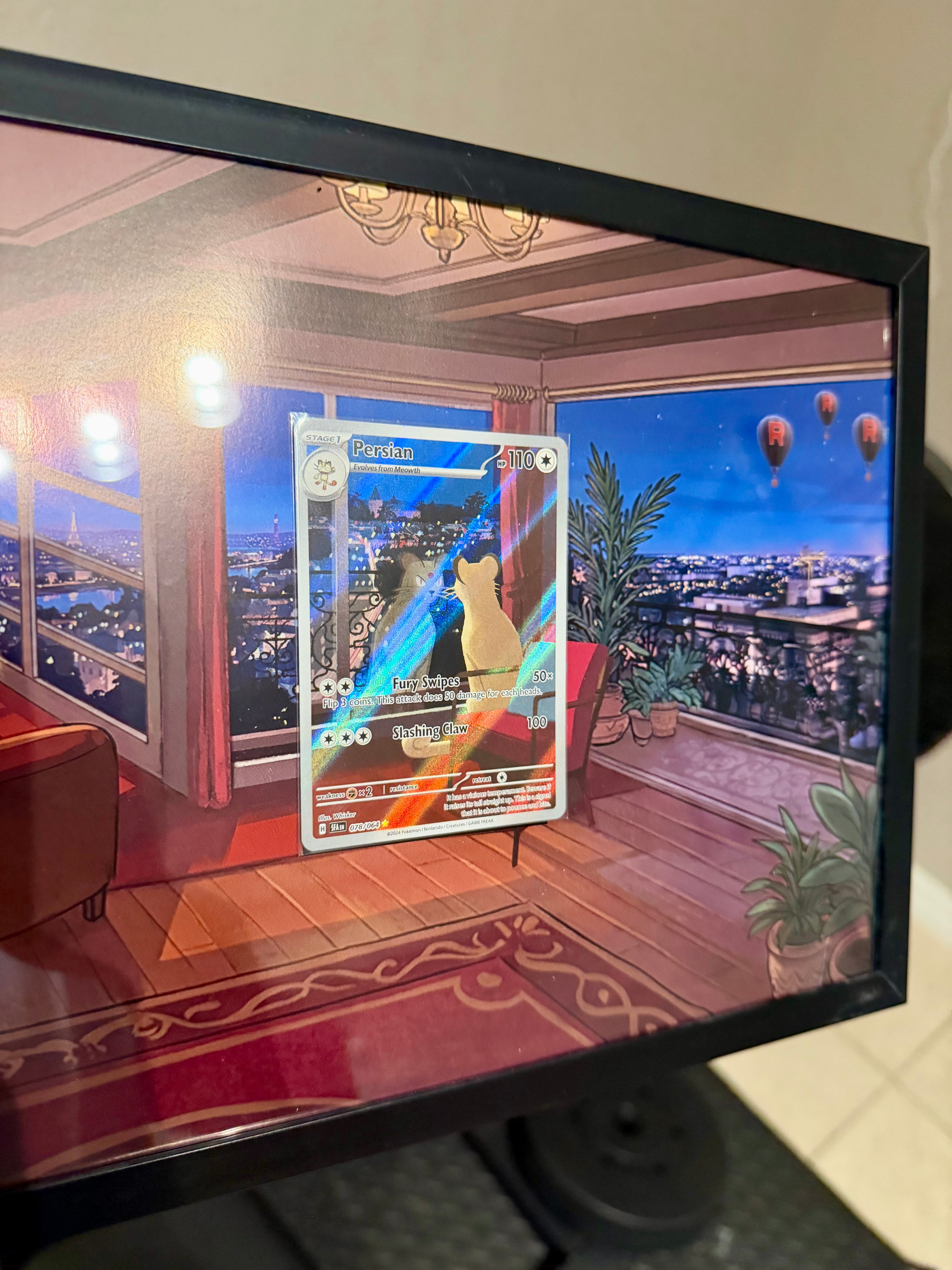 Meowth 203/182 & Persian 078/064 extended art frame, cards not included