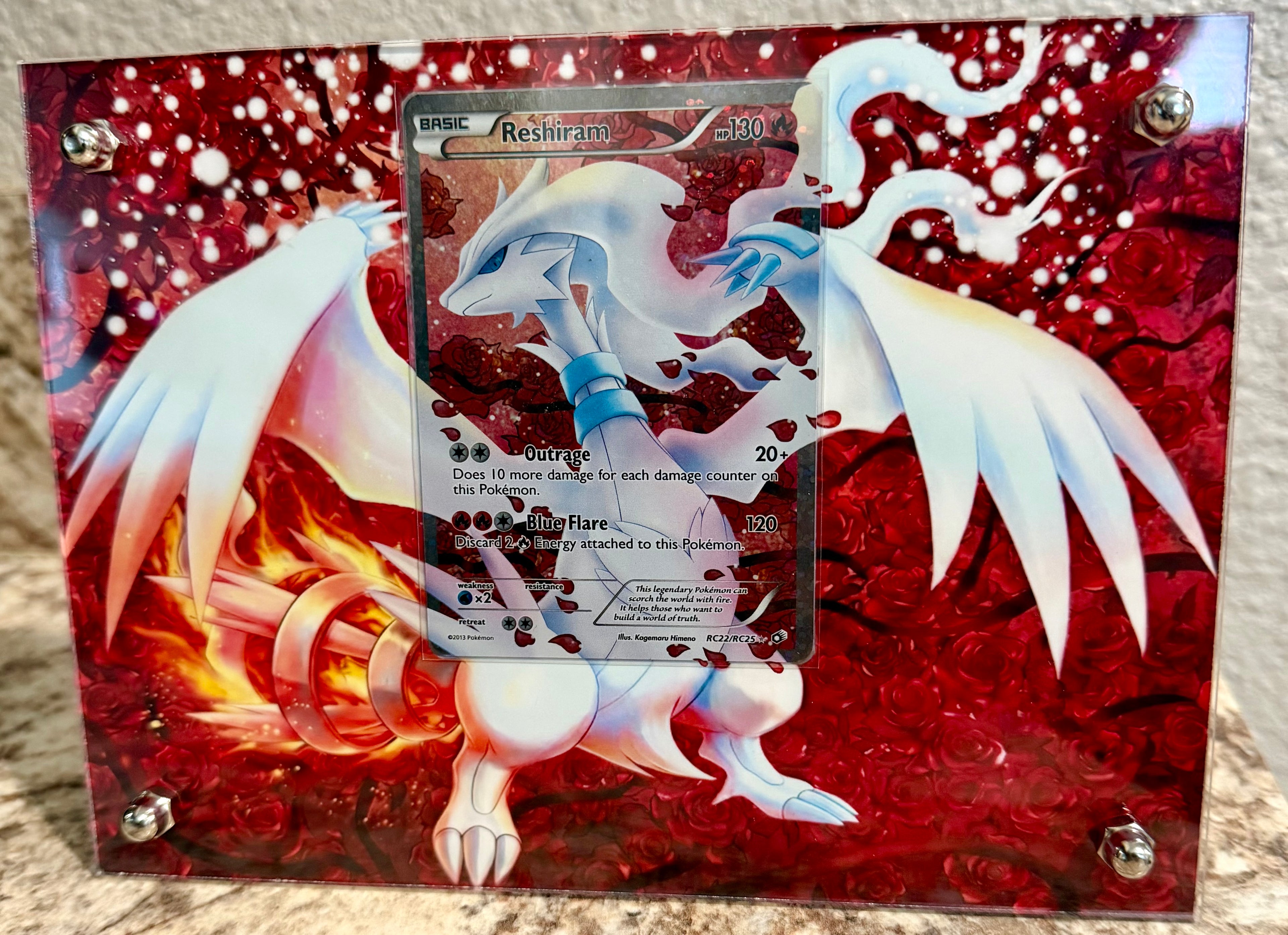 Reshiram RC22/RC25 extended art frame Card not Included