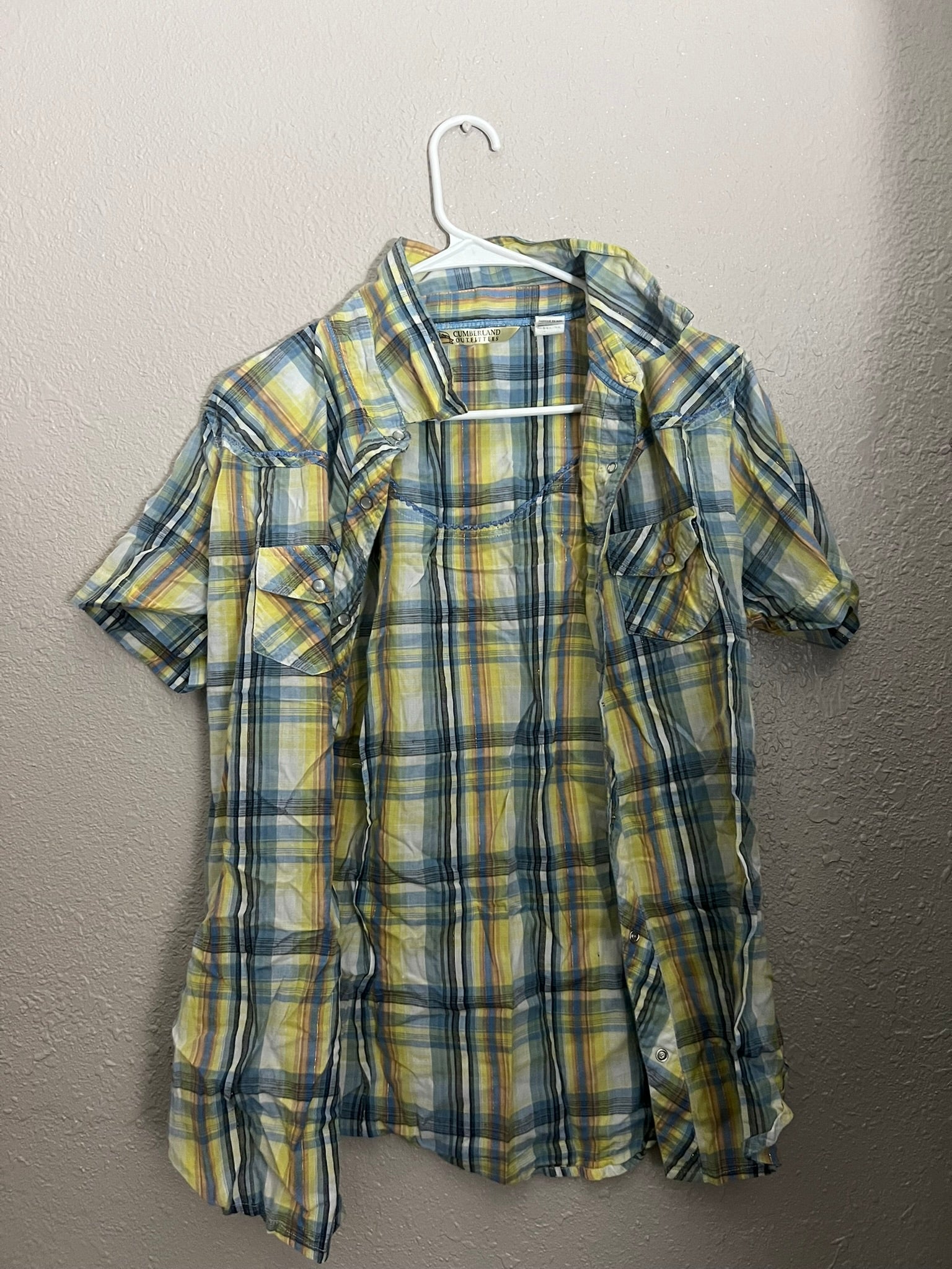 Cumberland Outfitters Shirt Women's Plaid Pattern Snap