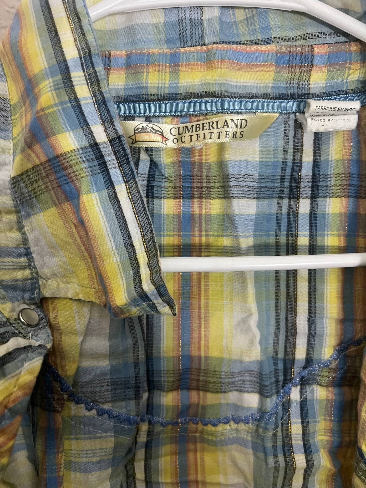 Cumberland Outfitters Shirt Women's Plaid Pattern Snap