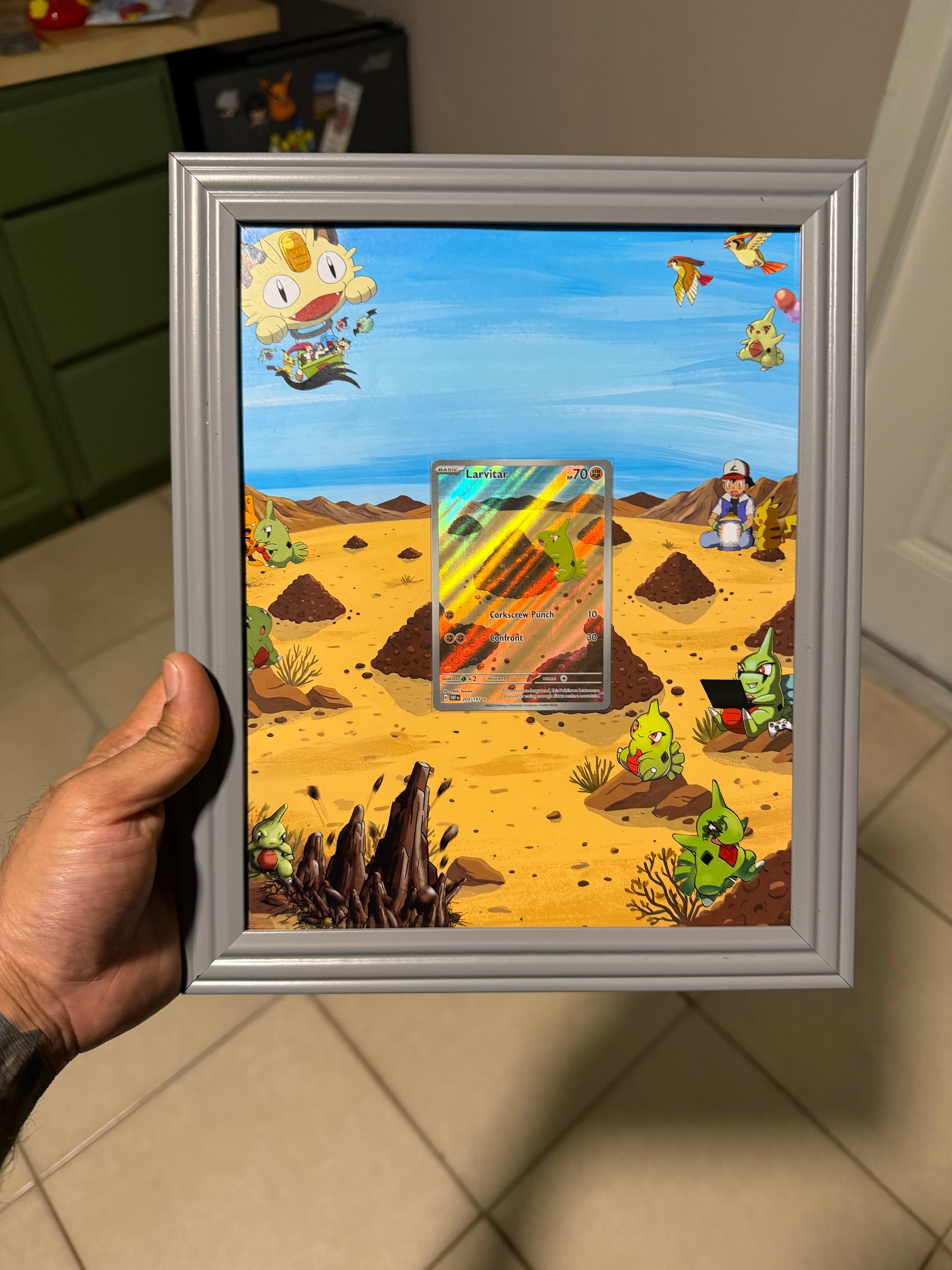 Larvitar 203/197 extended card frame, card not included