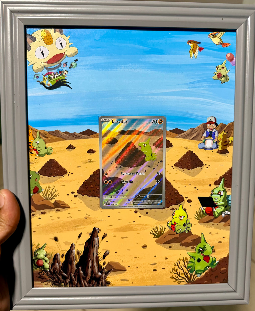Larvitar 203/197 extended card frame, card not included